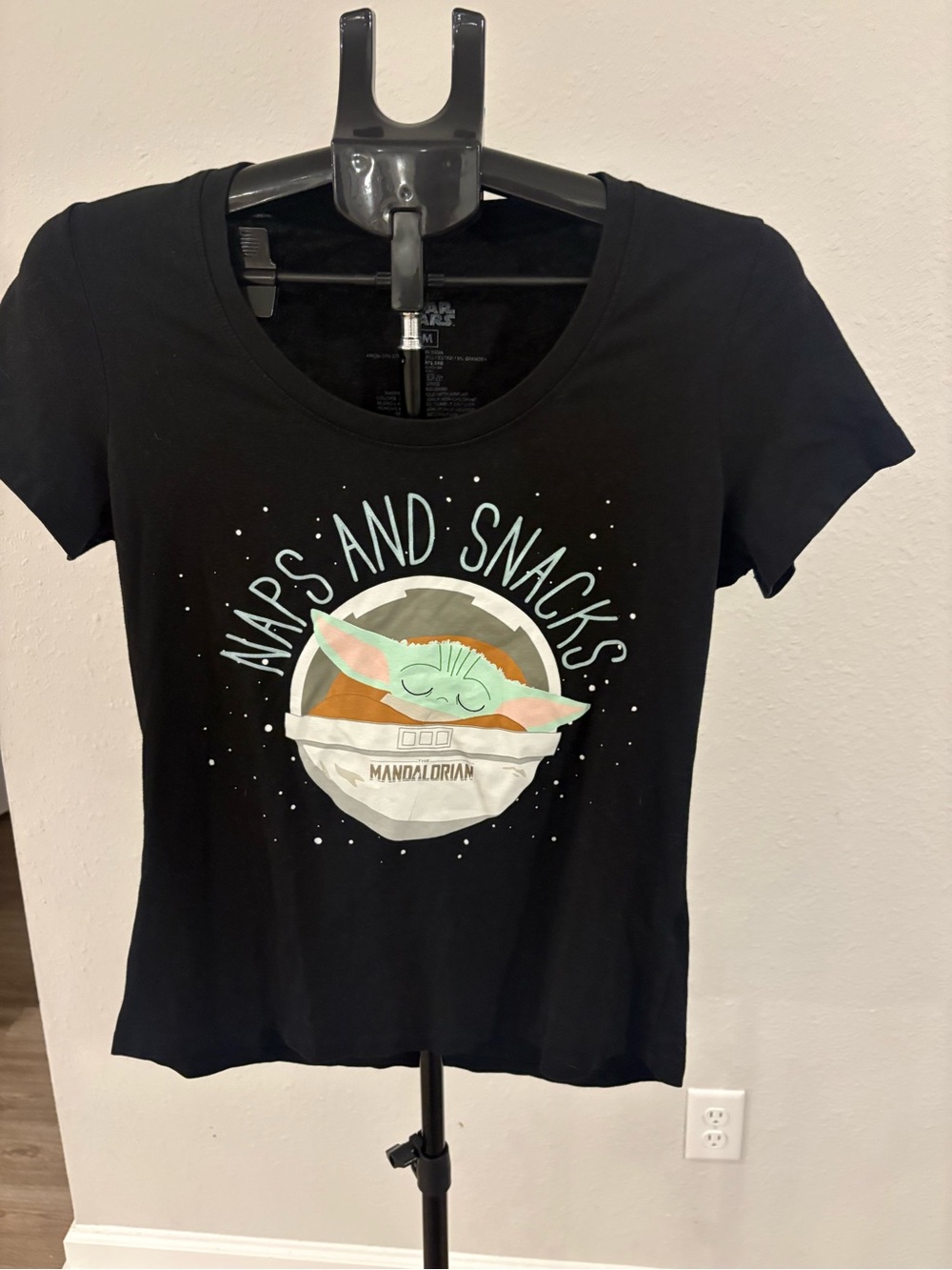 Disney StarWars Black Grogu Graphic Tee (Size medium)